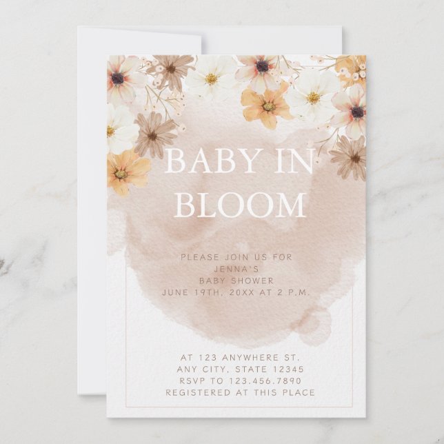Baby in Bloom Baby Shower Invitation (Front)