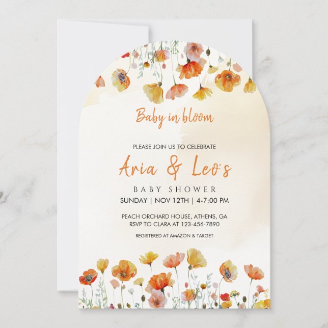 Baby in Bloom Baby Shower Invitation (Front)