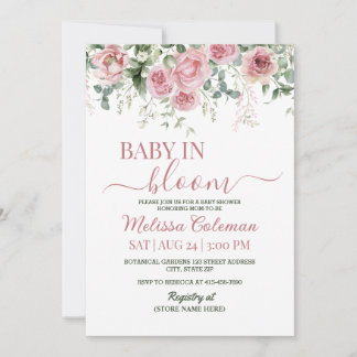Baby In Bloom Baby Shower Invitation
