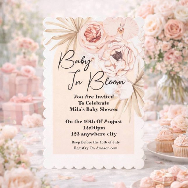 Baby In Bloom Baby Shower  Invitation (Creator Uploaded)