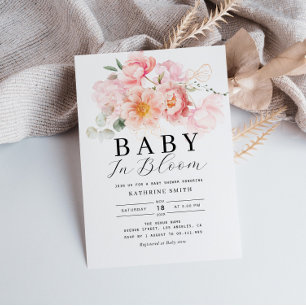 baby in bloom baby shower invitation