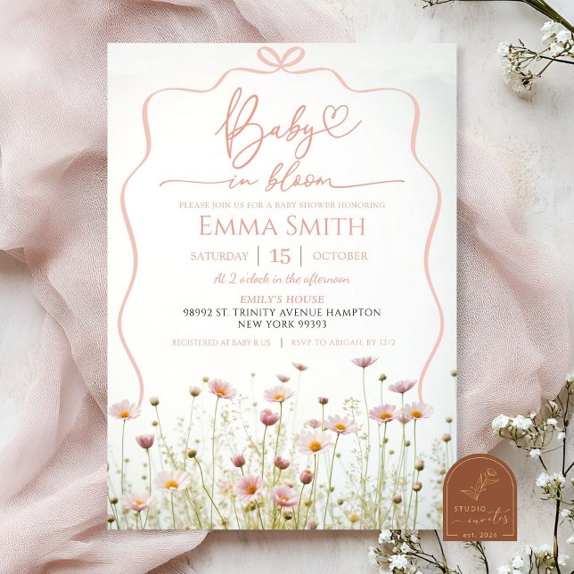 Baby In Bloom Baby Shower Invitation (Creator Uploaded)