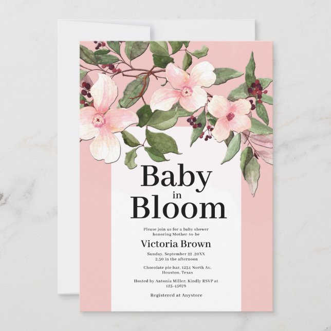 Baby in Bloom Baby Shower Invitation (Front)