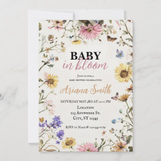 Baby in Bloom Baby Shower Invitation