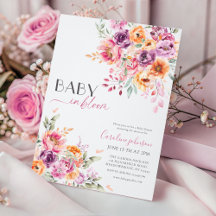 Baby in Bloom Baby Shower Invitation | Blush Pink 