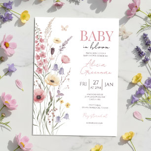 Baby in Bloom Baby Shower Invitation Wildflowers
