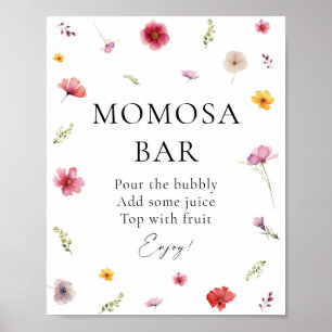 Baby in Bloom Baby Shower Momosa Bar Poster