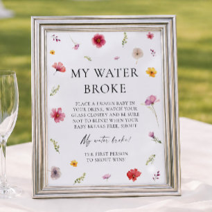 Baby in Bloom Baby Shower My Water Broke Game Poster