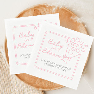 Baby In Bloom Baby Shower Napkin