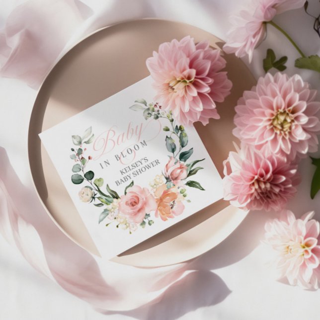 Baby In Bloom Baby Shower Napkins and Decorations (baby in bloom baby shower napkins)