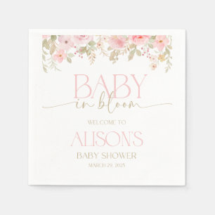 Baby in Bloom baby shower napkins. Baby girl Napkin