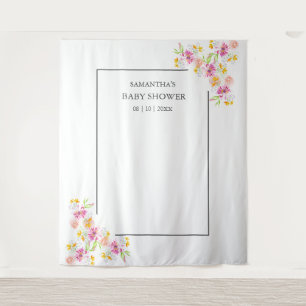 Baby in Bloom Baby Shower Photo Backdrop Tapestry
