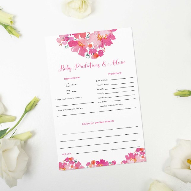 Baby in Bloom Baby Shower Predictions Advice Game (Creator Uploaded)