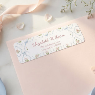 Baby in Bloom Baby Shower Return Address Label