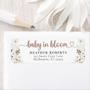 Baby In Bloom Baby Shower Return Address Return Address Label