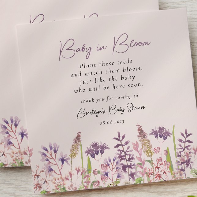 Baby in Bloom Baby Shower Seed Packet Favour Envelope (Creator Uploaded)