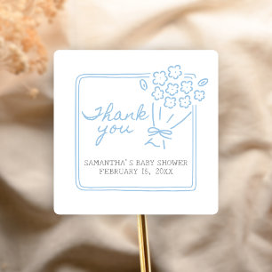 Baby In Bloom Baby Shower Square Sticker