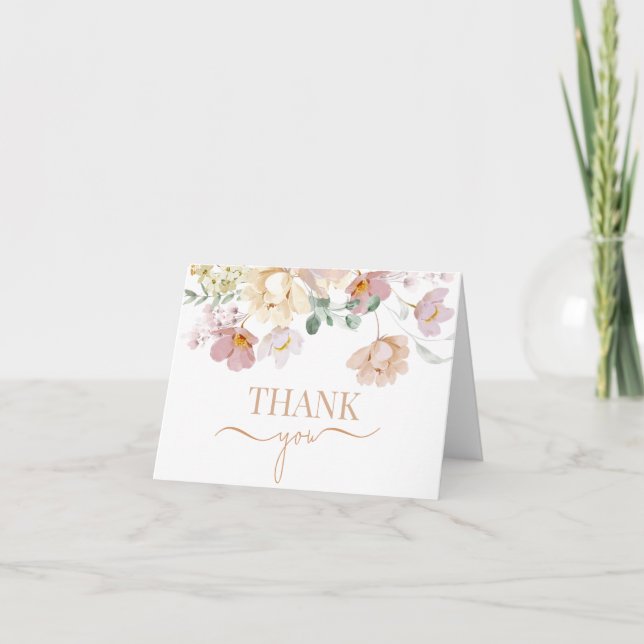 Baby in bloom Baby Shower Thank You Card (Front)