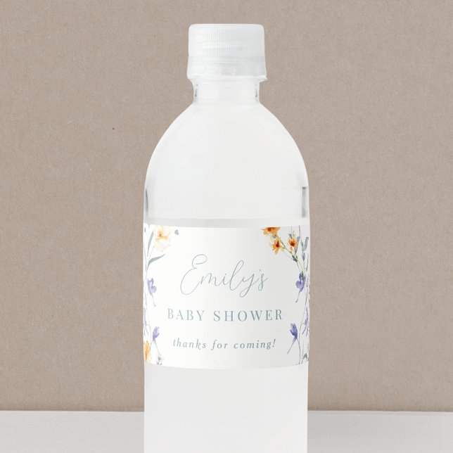 Baby in Bloom Baby Shower Water Bottle Label (Creator Uploaded)