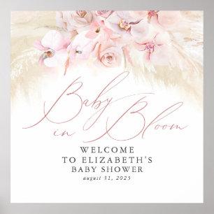 Baby in Bloom - Baby Shower Welcome Sign
