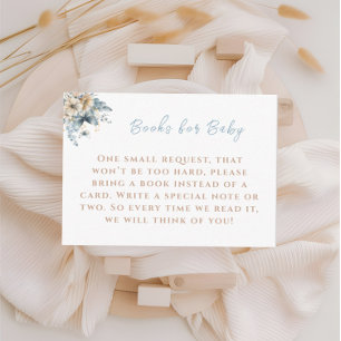 Baby In Bloom Blue Books for Baby Shower Enclosure Card