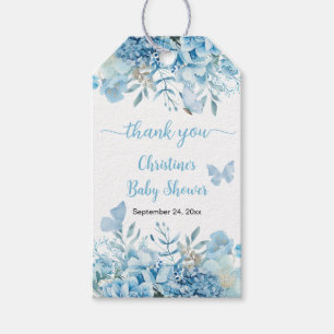 Baby in Bloom Blue Floral Baby Shower Gift Tags