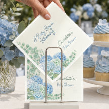 Baby in Bloom Blue Floral Napkins