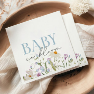 Baby in Bloom Blue Spring Floral  Napkin