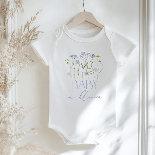 Baby in Bloom Blue Wildflowers floral Bodysuit (Creator Uploaded)