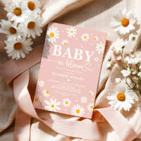 Baby In Bloom Blush Boho Daisy Floral Girl Shower