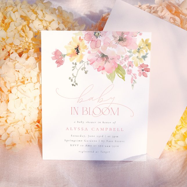 Baby in Bloom Blush Pink Budget Floral Baby Shower (Creator Uploaded)
