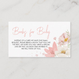 Baby in Bloom Blush Pink Floral Books for Baby Enclosure Card