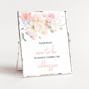Baby in Bloom Blush Pink Floral Envelope Station Poster