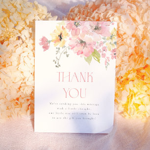 Baby in Bloom Blush Pink Floral Girl Baby Shower Thank You Card