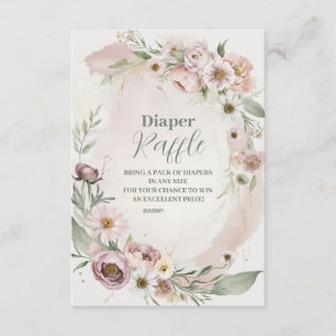 Baby In Bloom Blush Spring Floral Diapper Raffle Enclosure Card