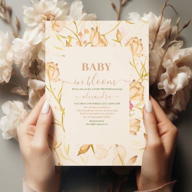 Baby In Bloom | Blush Spring Floral Shower Invitation (Creator Uploaded)