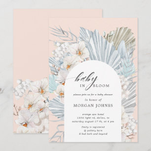 baby in bloom bohemian floral baby shower invite