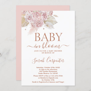 Baby in Bloom Boho Baby Shower Girl Invitation