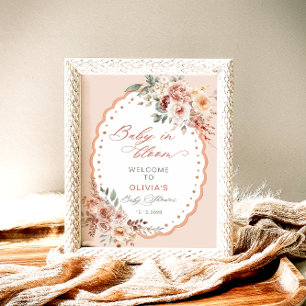Baby in Bloom Boho Baby Shower Welcome Poster