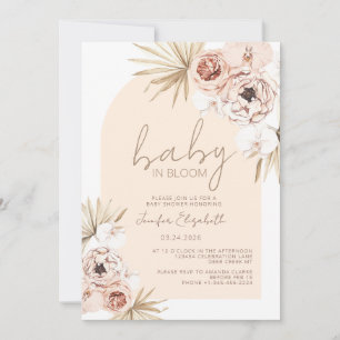 Baby in Bloom Boho Bohemian Baby Shower Invitation