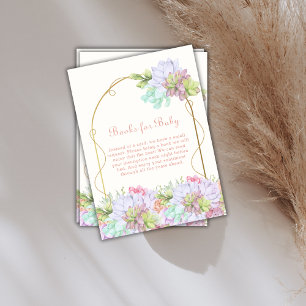 Baby In Bloom Boho Cactus Books For Baby Shower Enclosure Card