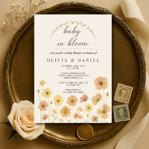 Baby In Bloom Boho Couples Baby Shower  Invitation