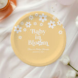 Baby in Bloom boho Daisy Yellow Baby Shower Paper Plate<br><div class="desc">Baby in Bloom!. Retro inspired daisy baby shower plates with 70's style daisies and boho fonts and colours.</div>