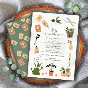 Baby in Bloom Boho Garden Baby Shower Invitation