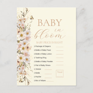 Baby In Bloom Boho Neutral Baby Shower Game Postcard