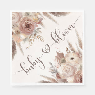 Baby in Bloom boho pampas grass girl baby shower Napkin