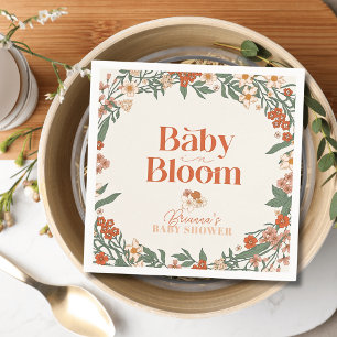 Baby in Bloom Boho Wildflower Girl Baby Shower Napkin
