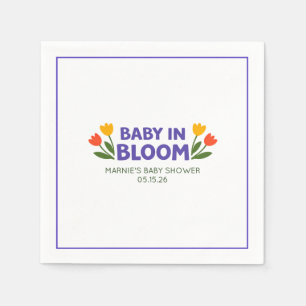 Baby in Bloom Bold Colorful Tulip Chic Baby Shower Napkin