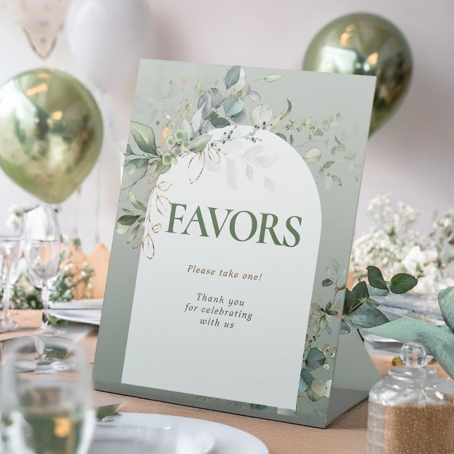 Baby in Bloom Botanical Eucalyptus Favours Pedestal Sign (Creator Uploaded)