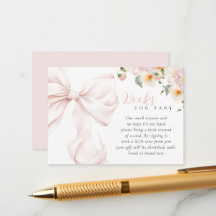 Baby in Bloom Bow Baby Shower Books for Baby Enclosure Card